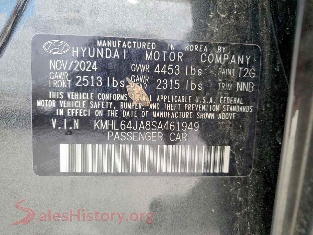 2025 HYUNDAI SONATA VIN KMHL64JA8SA461949, wheel and tire