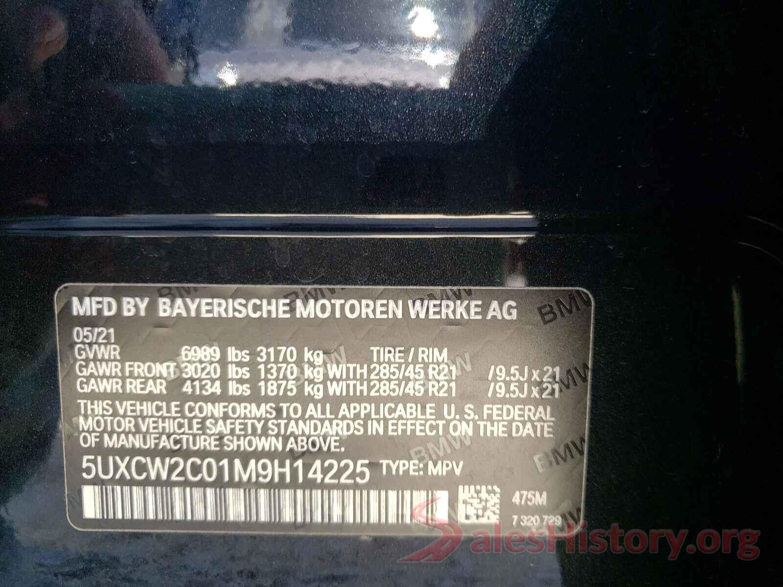 5UXCW2C01M9H14225 2021 BMW X7