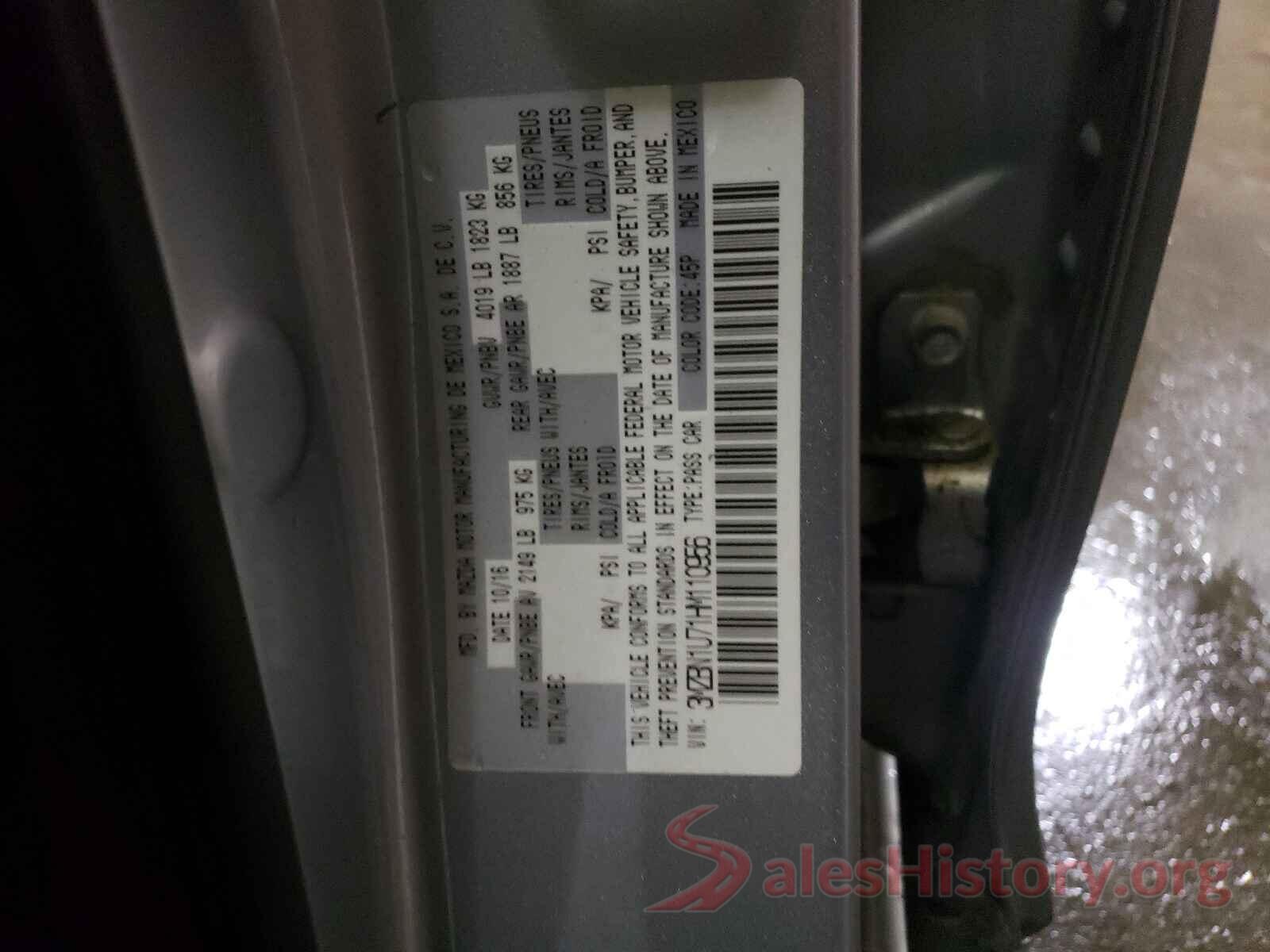 3MZBN1U71HM110956 2017 MAZDA 3