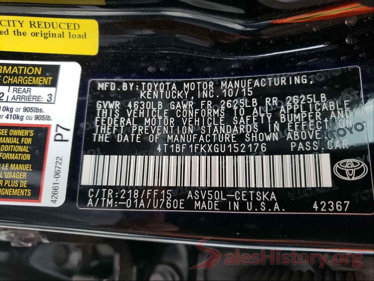 4T1BF1FKXGU152176 2016 TOYOTA CAMRY