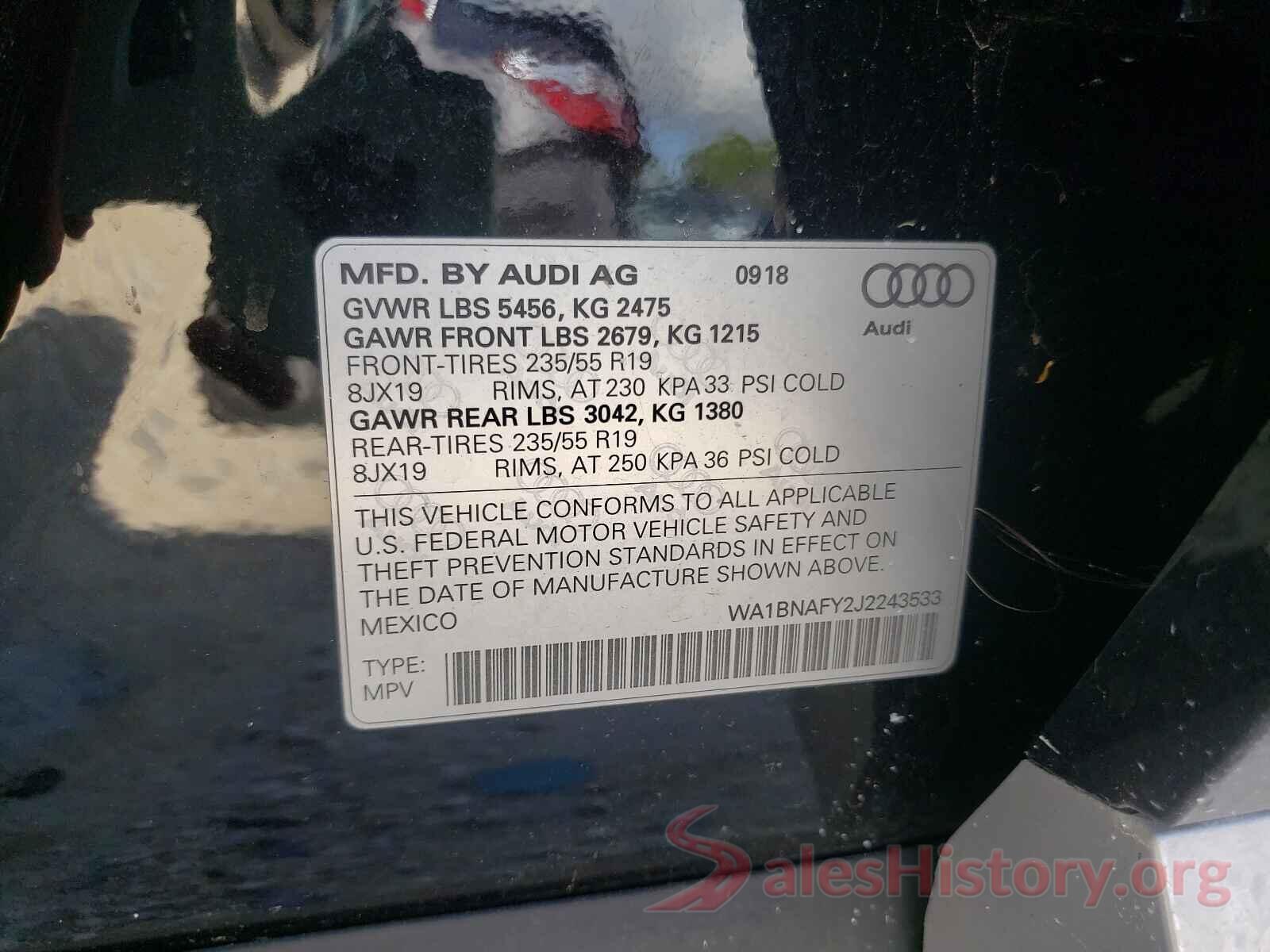 WA1BNAFY2J2243533 2018 AUDI Q5