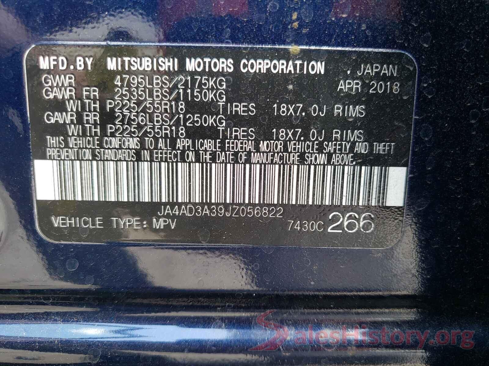 JA4AD3A39JZ056822 2018 MITSUBISHI OUTLANDER