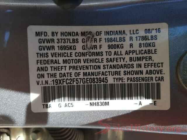 19XFC2F57GE083945 2016 HONDA CIVIC