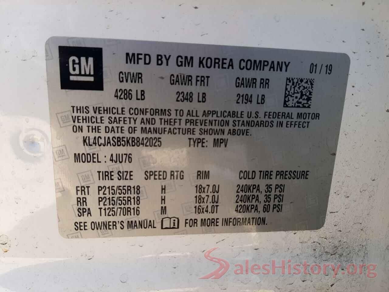 KL4CJASB5KB842025 2019 BUICK ENCORE