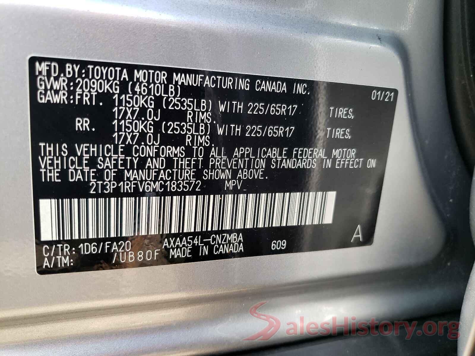 2T3P1RFV6MC183572 2021 TOYOTA RAV4