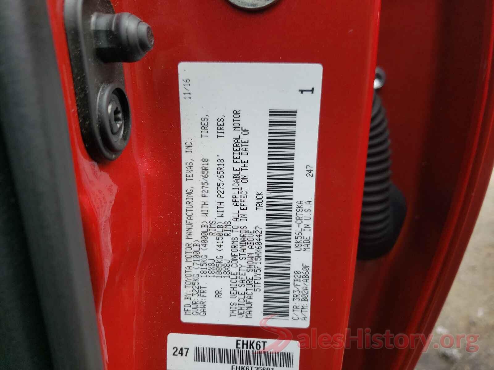 5TFUY5F15HX604427 2017 TOYOTA TUNDRA