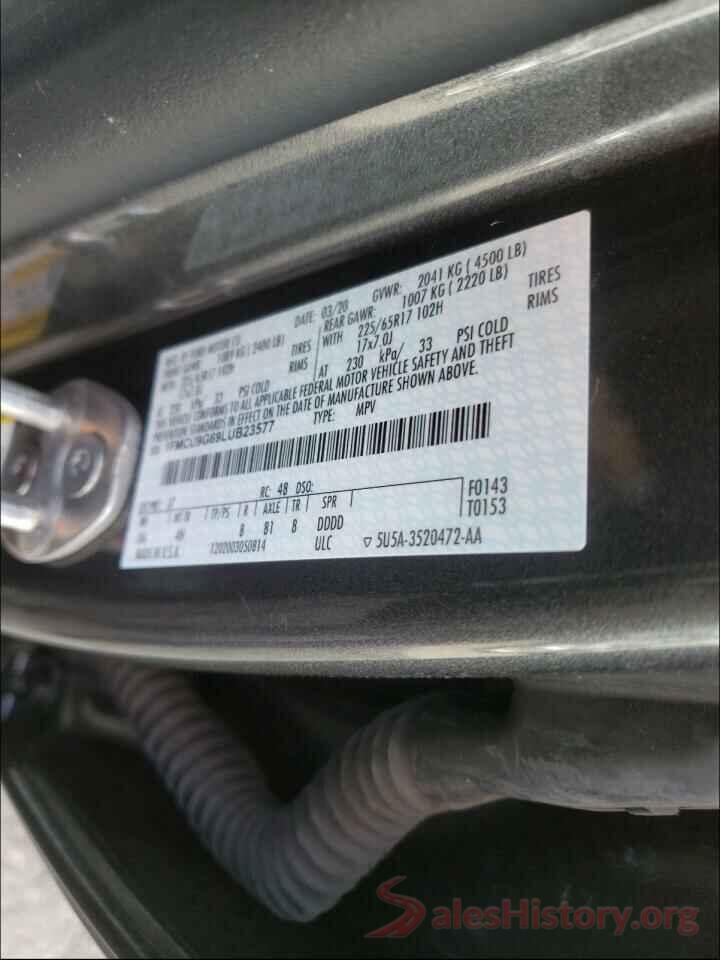 1FMCU9G69LUB23577 2020 FORD ESCAPE