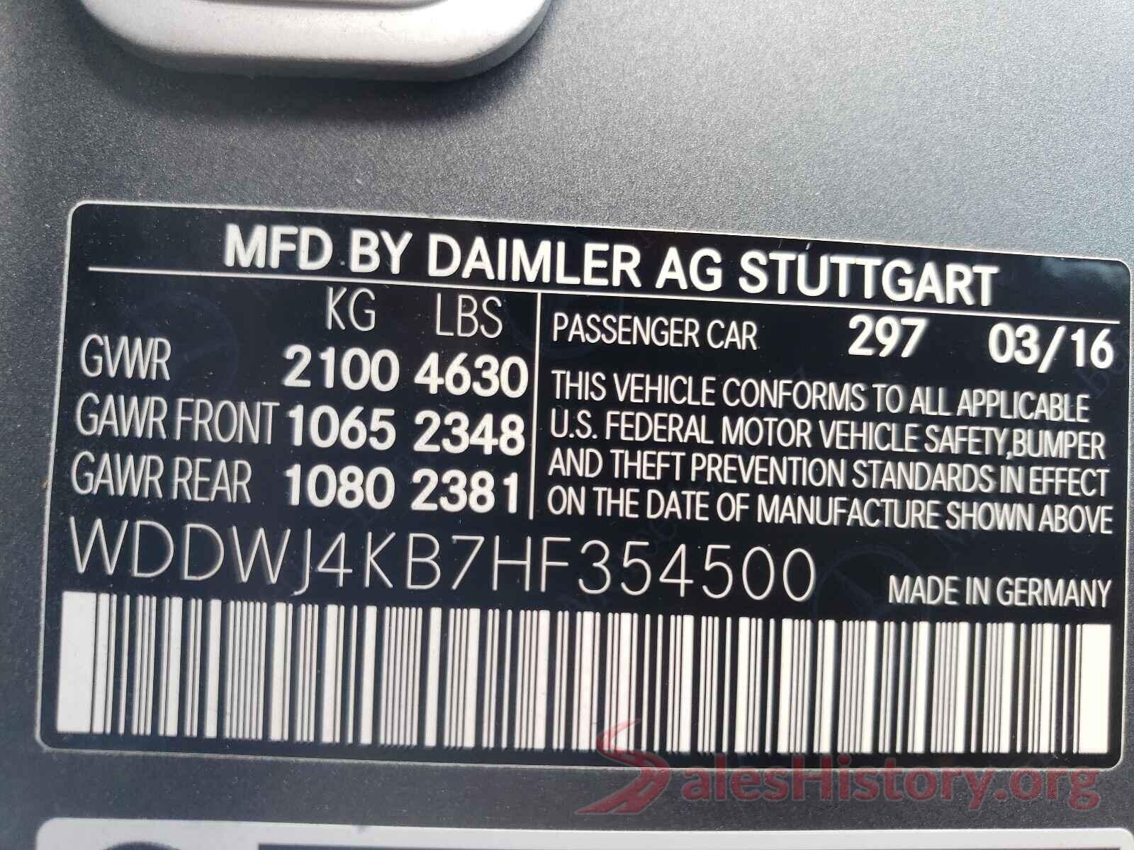 WDDWJ4KB7HF354500 2017 MERCEDES-BENZ C-CLASS