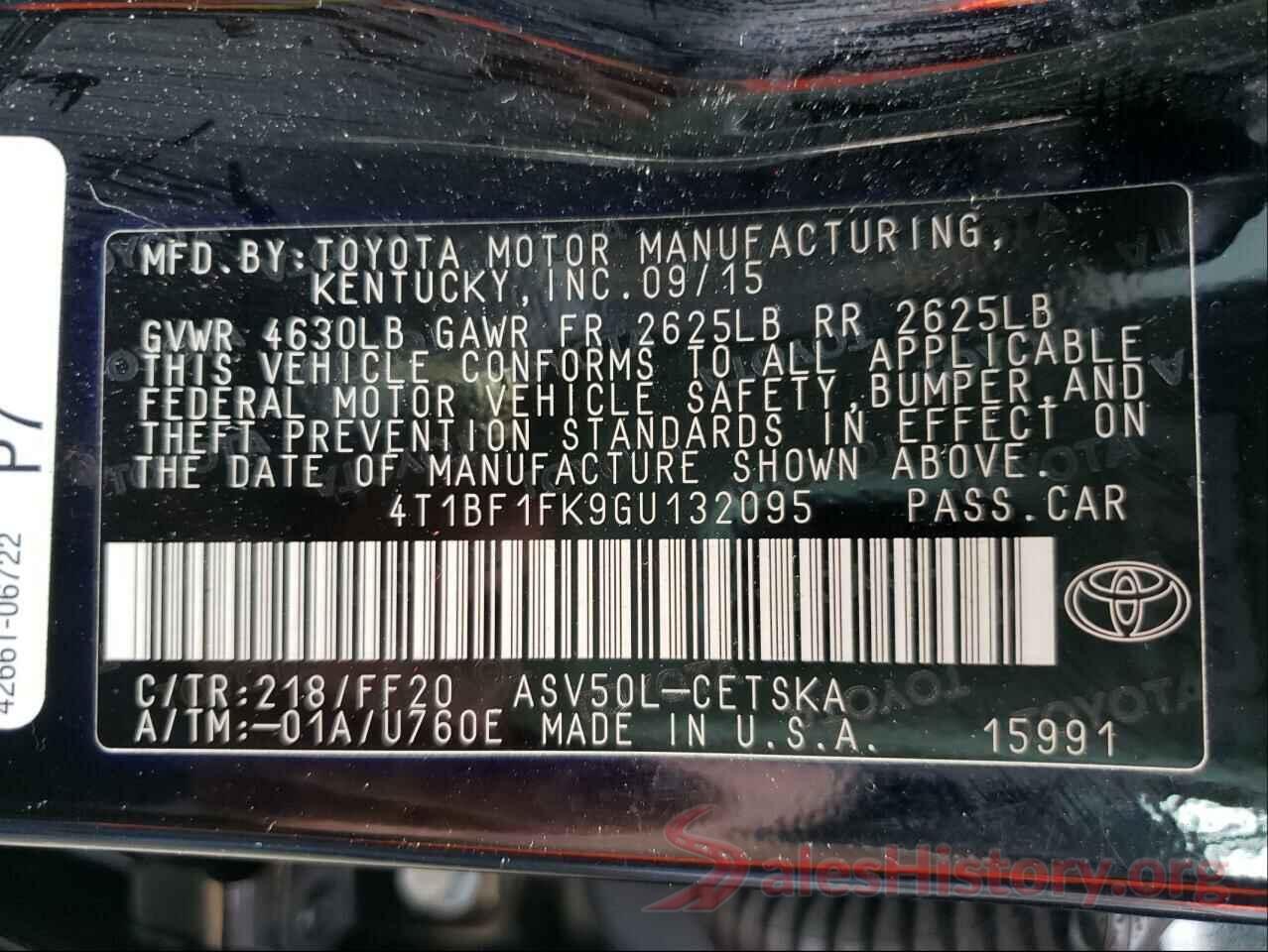 4T1BF1FK9GU132095 2016 TOYOTA CAMRY