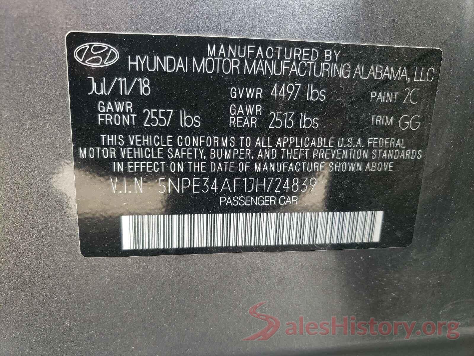 5NPE34AF1JH724839 2018 HYUNDAI SONATA