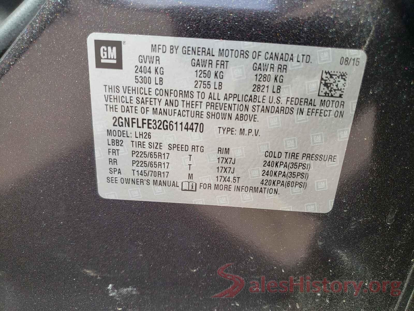 2GNFLFE32G6114470 2016 CHEVROLET EQUINOX