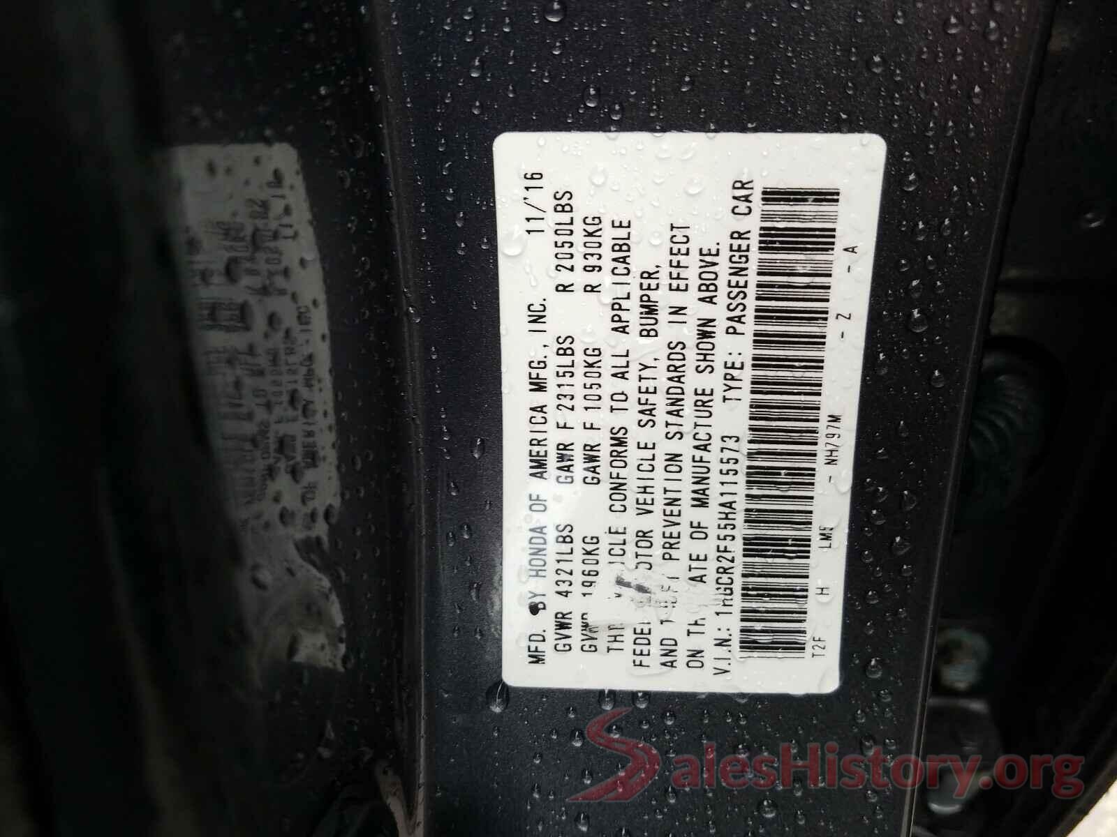 1HGCR2F55HA115573 2017 HONDA ACCORD