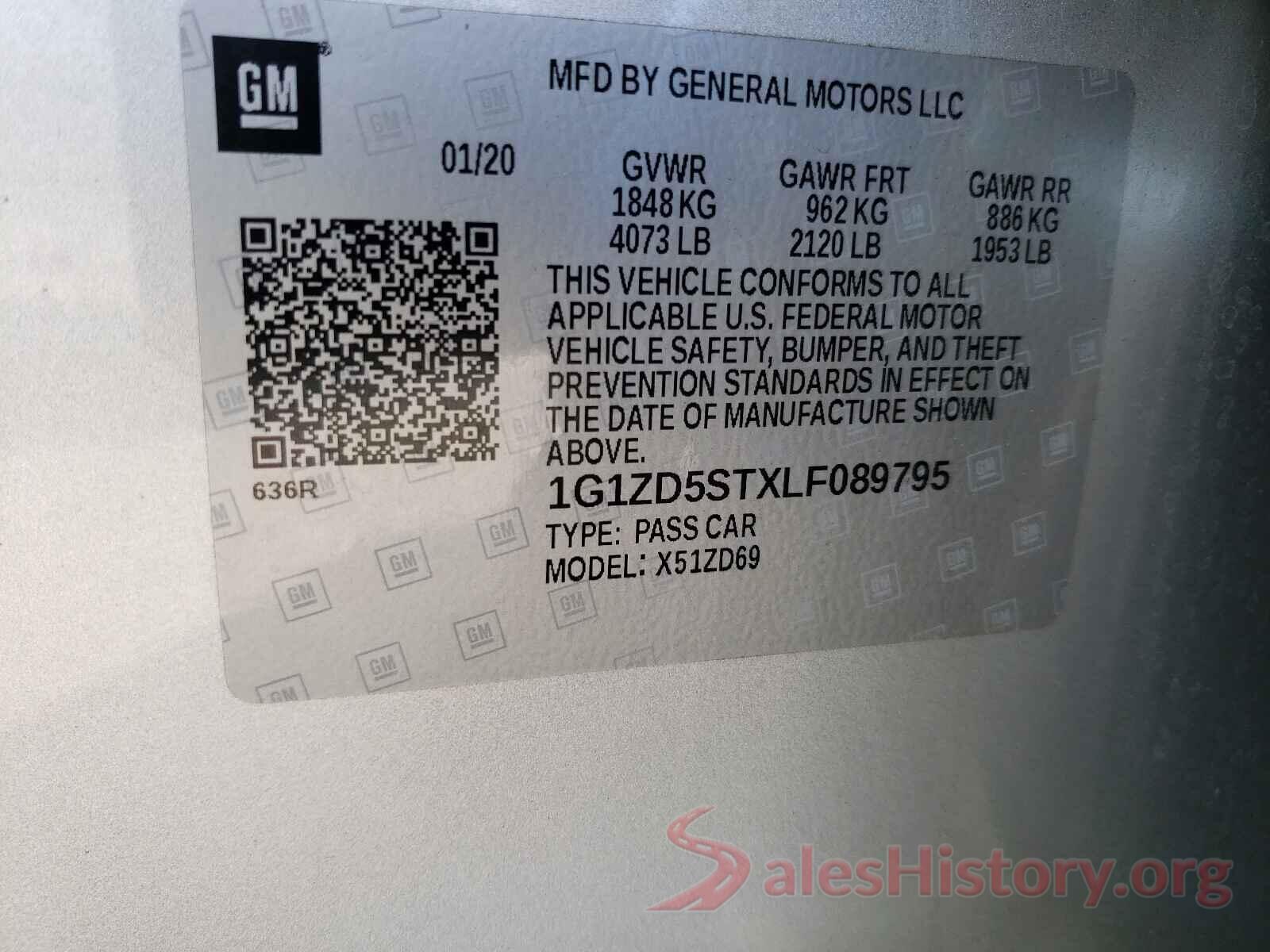 1G1ZD5STXLF089795 2020 CHEVROLET MALIBU