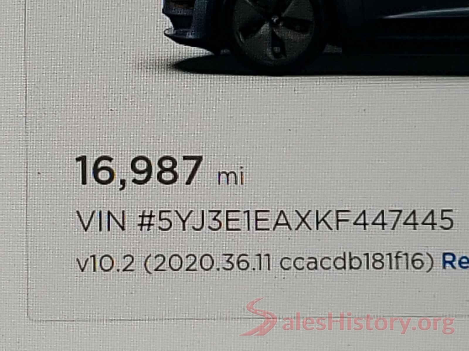 5YJ3E1EAXKF447445 2019 TESLA MODEL 3