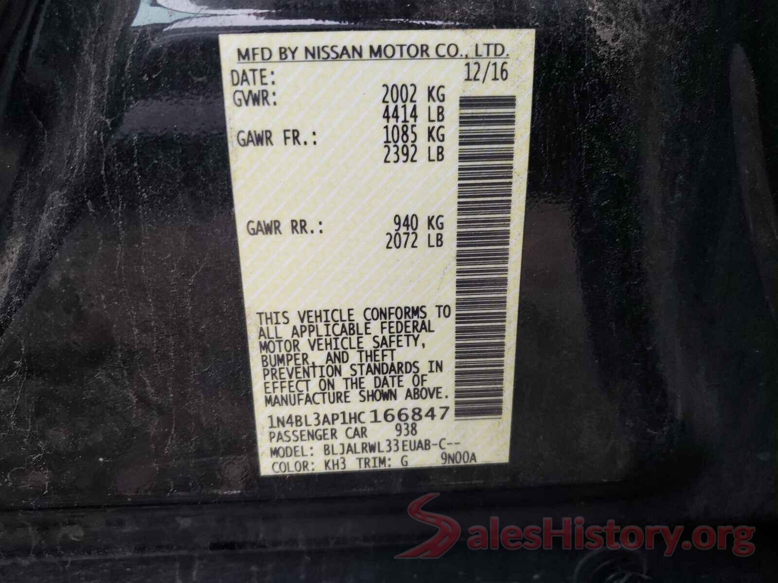 1N4BL3AP1HC166847 2017 NISSAN ALTIMA