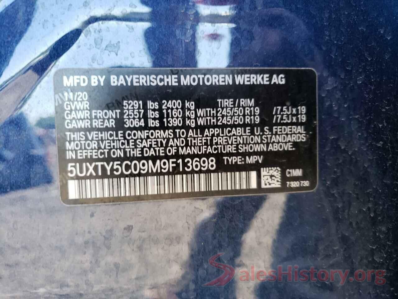 5UXTY5C09M9F13698 2021 BMW X3