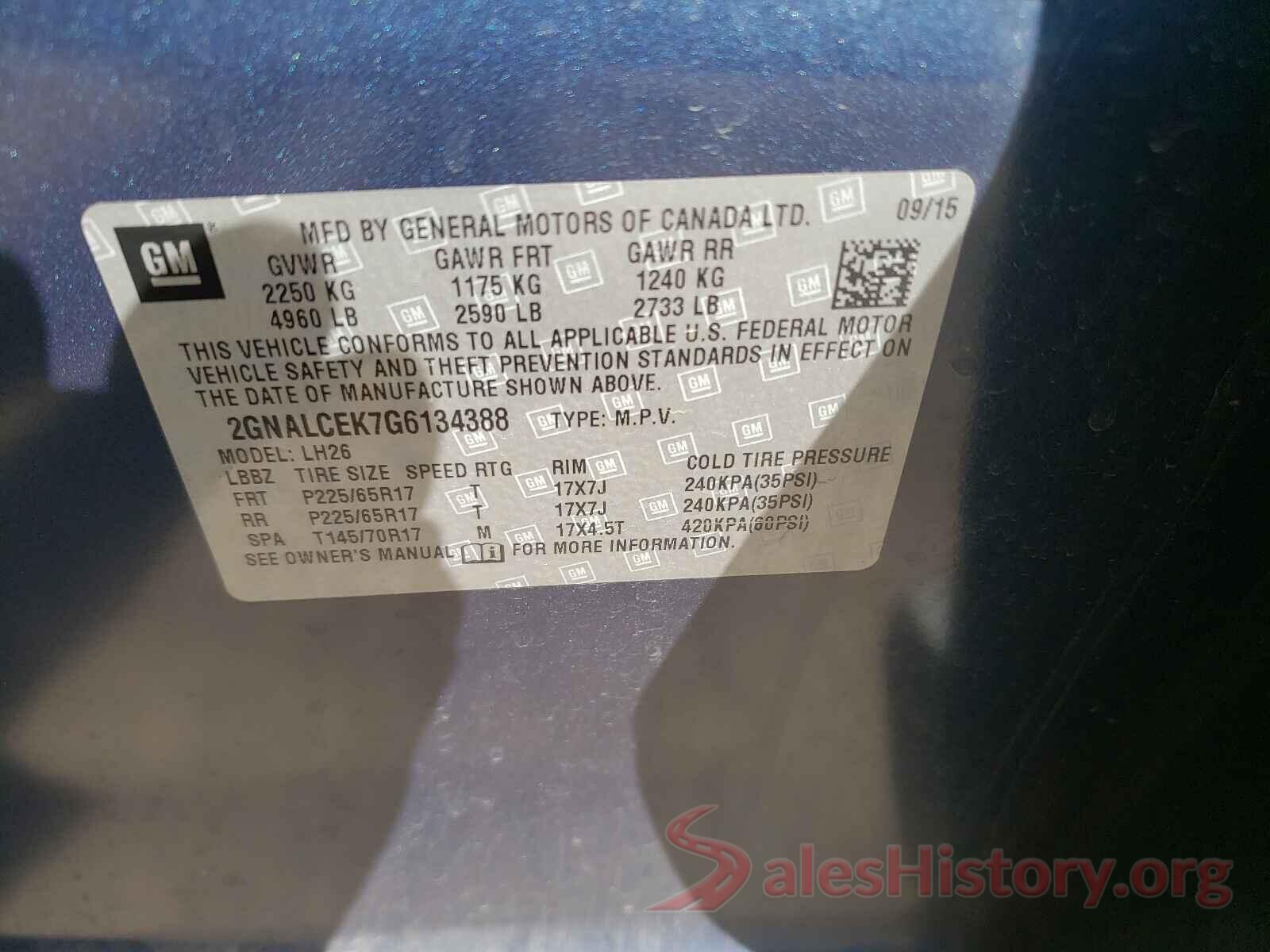 2GNALCEK7G6134388 2016 CHEVROLET EQUINOX