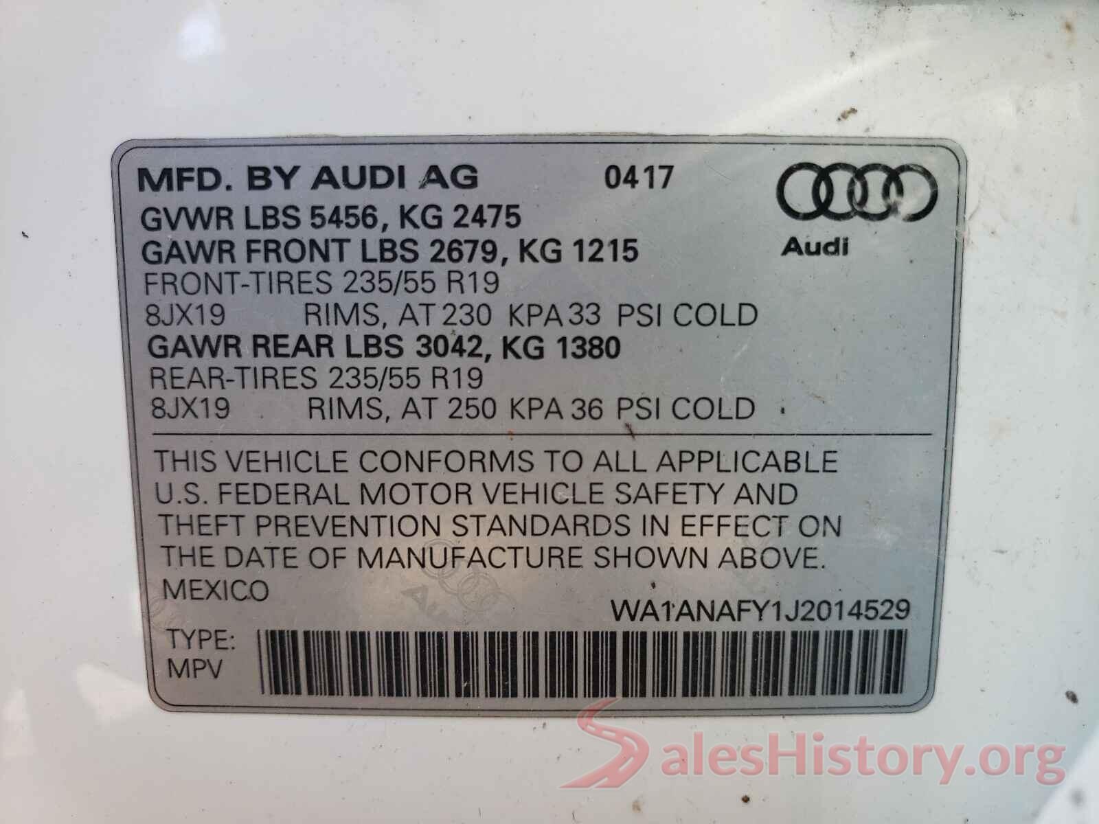 WA1ANAFY1J2014529 2018 AUDI Q5