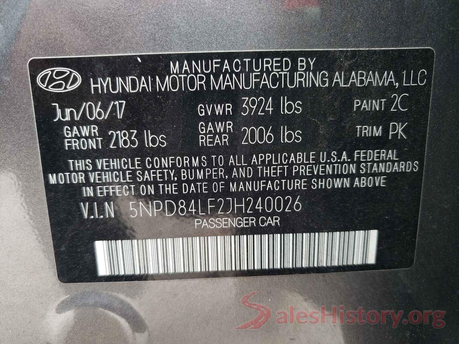 5NPD84LF2JH240026 2018 HYUNDAI ELANTRA