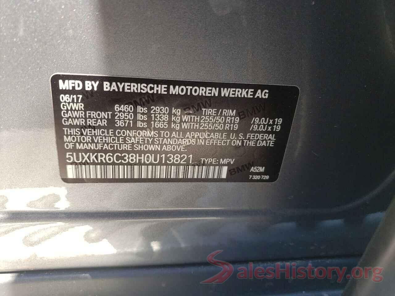 5UXKR6C38H0U13821 2017 BMW X5