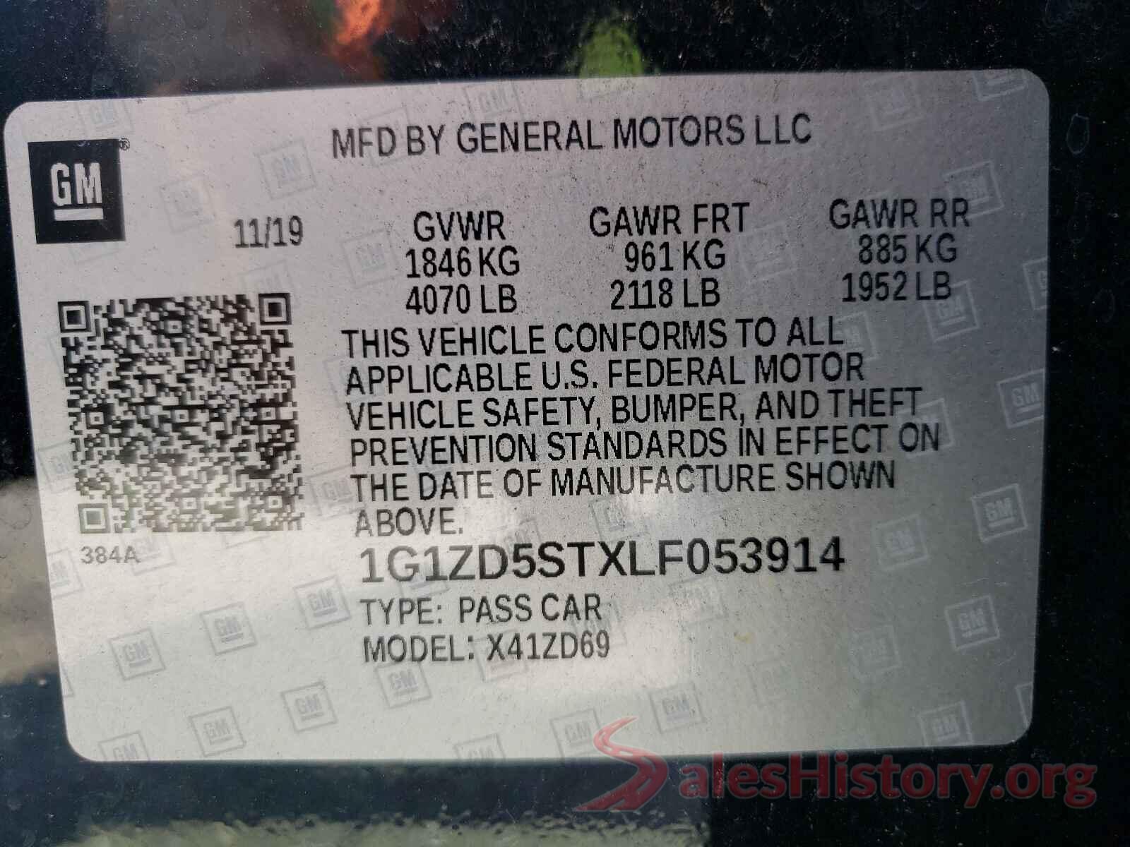 1G1ZD5STXLF053914 2020 CHEVROLET MALIBU