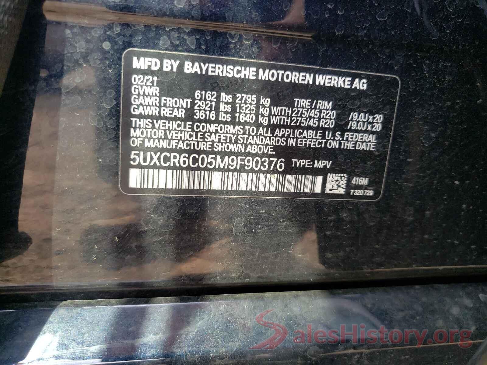 5UXCR6C05M9F90376 2021 BMW X5