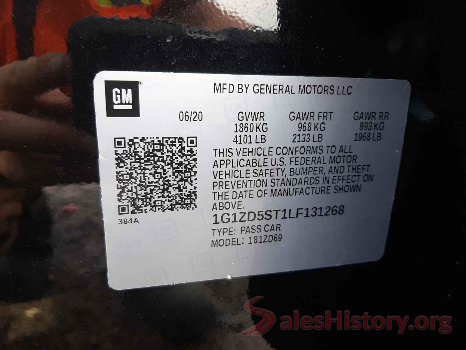 1G1ZD5ST1LF131268 2020 CHEVROLET MALIBU