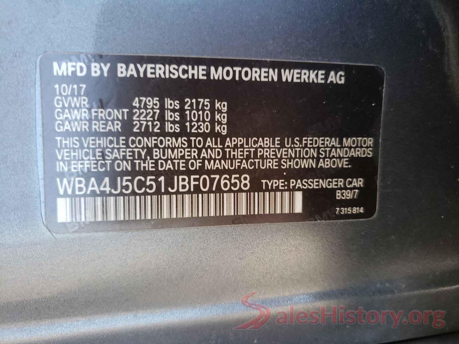 WBA4J5C51JBF07658 2018 BMW 4 SERIES