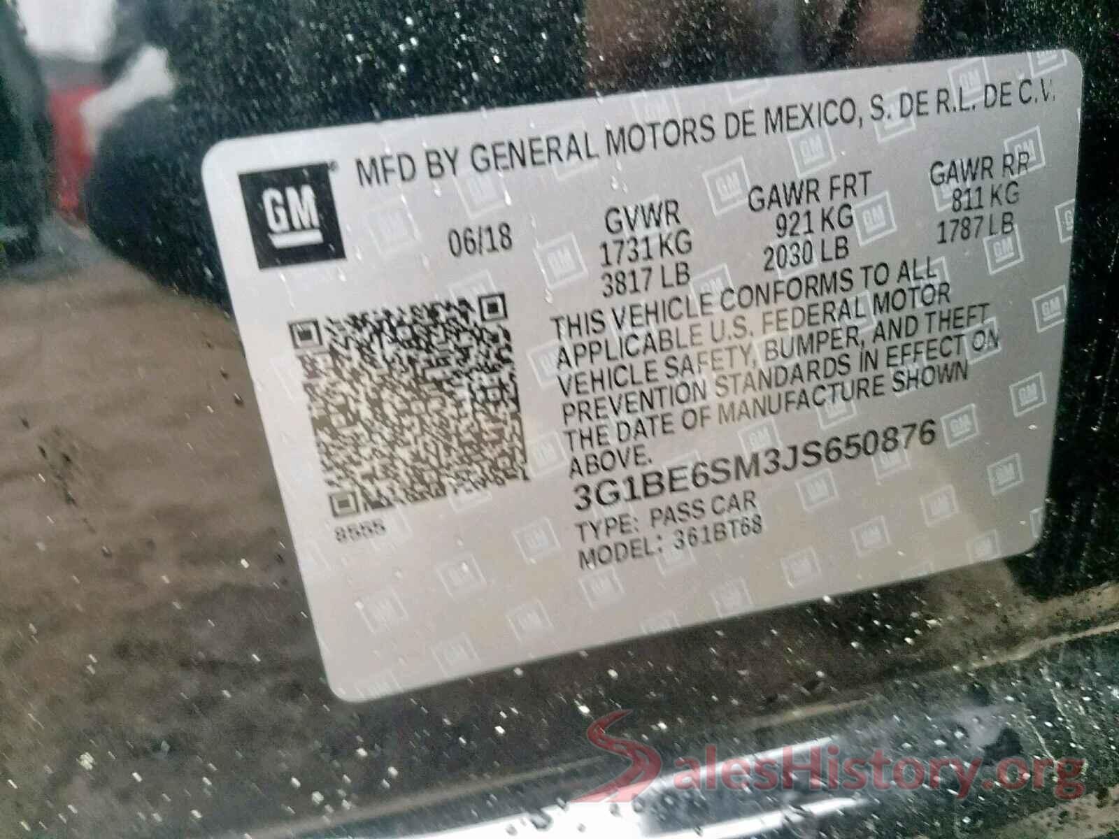 3G1BE6SM3JS650876 2018 CHEVROLET CRUZE