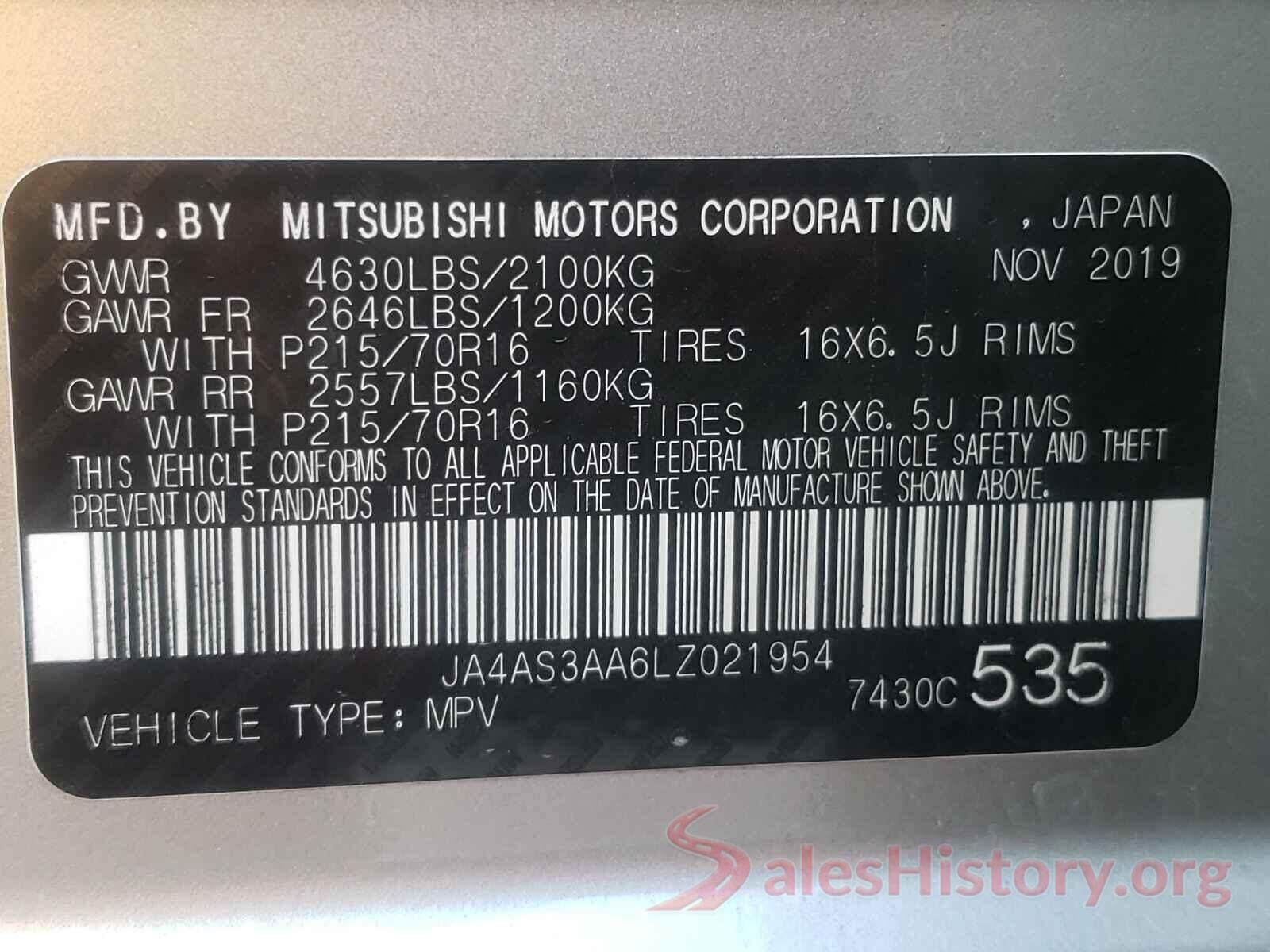 JA4AS3AA6LZ021954 2020 MITSUBISHI ECLIPSE