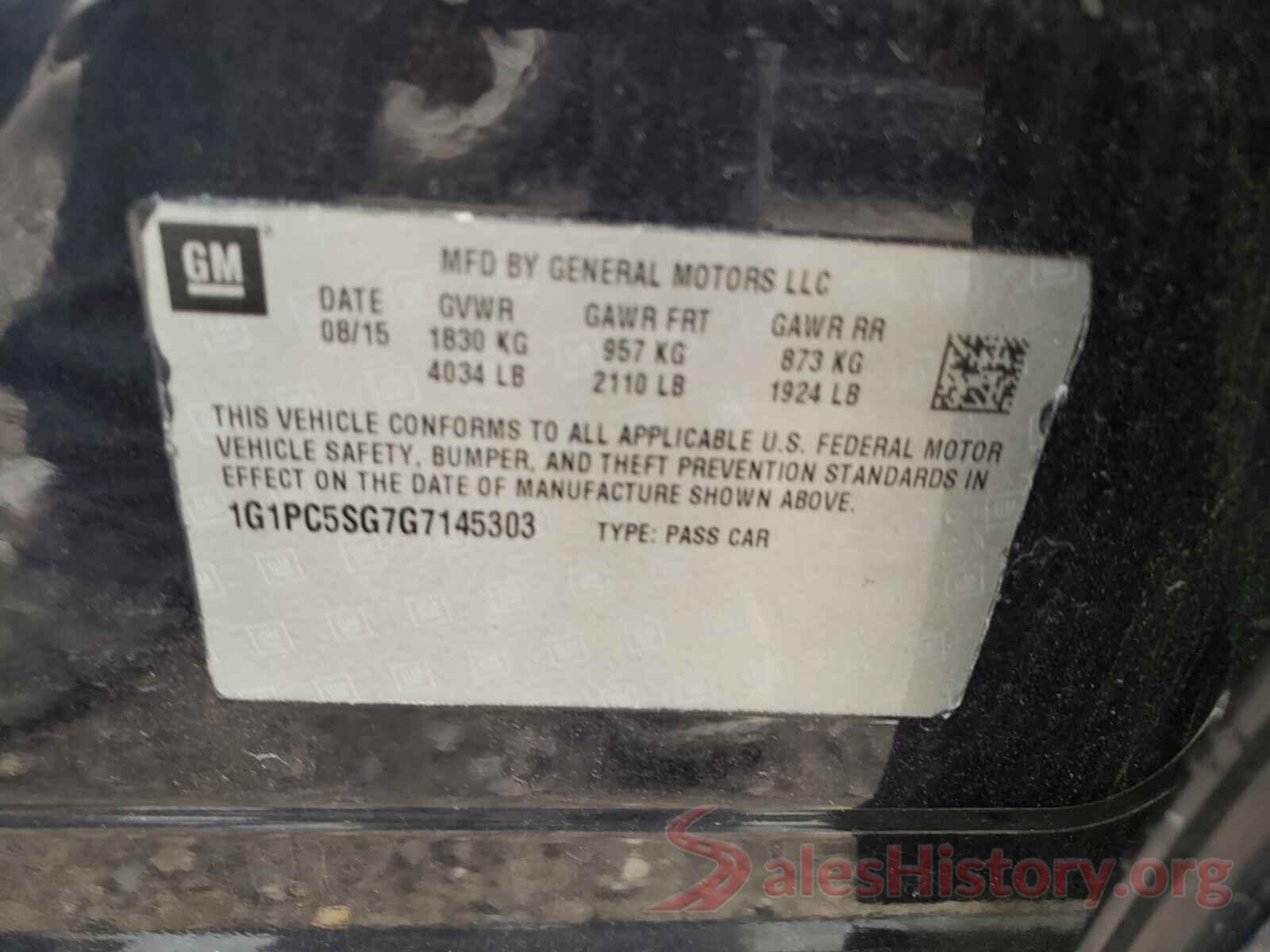 1G1PC5SG7G7145303 2016 CHEVROLET CRUZE