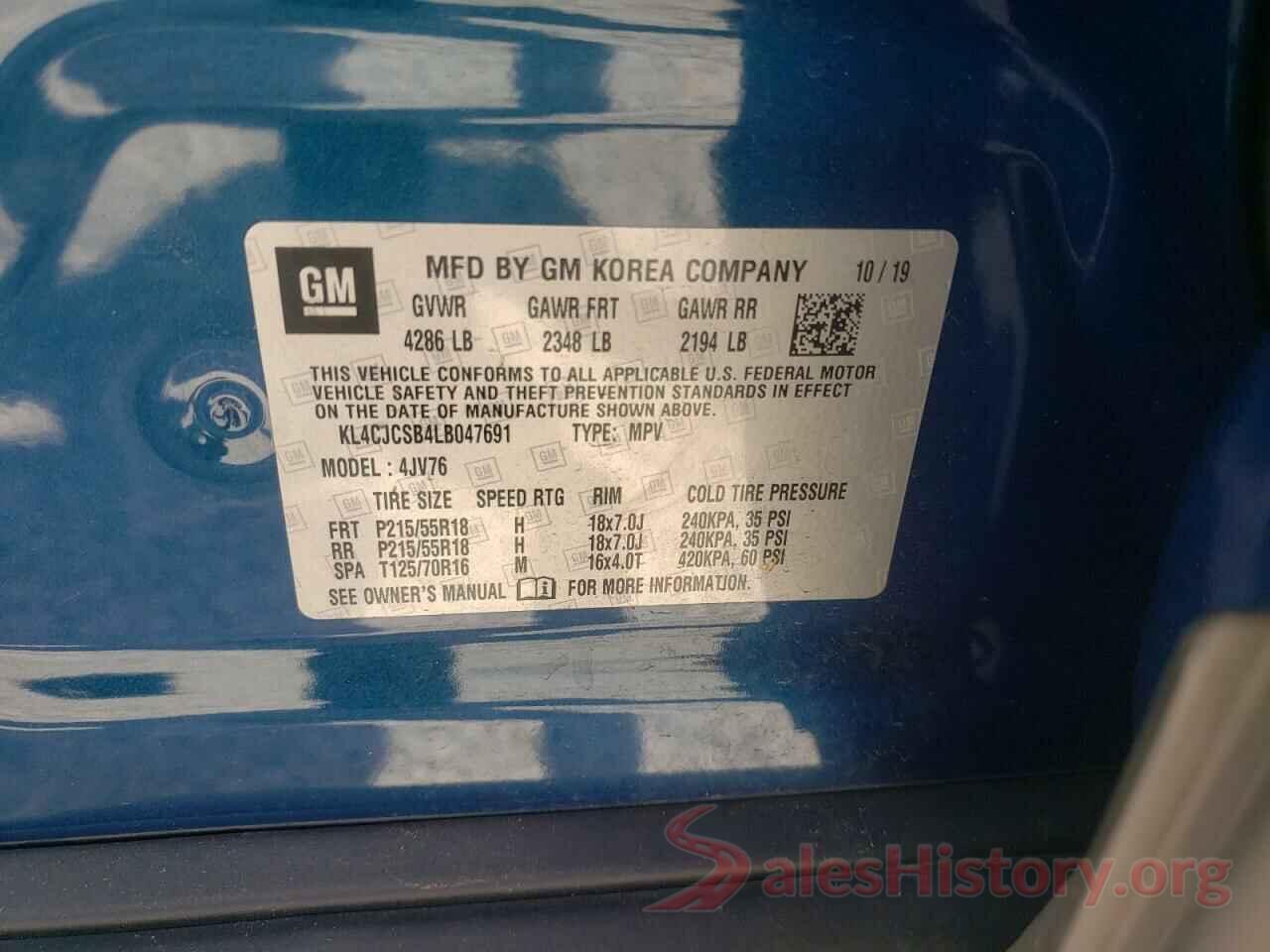 KL4CJCSB4LB047691 2020 BUICK ENCORE