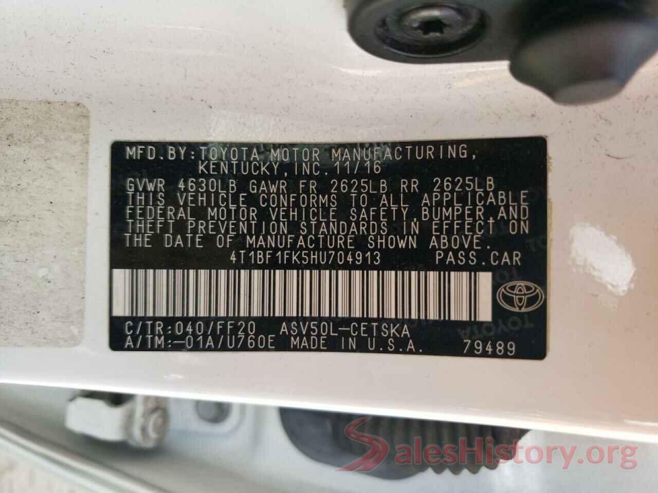 4T1BF1FK5HU704913 2017 TOYOTA CAMRY