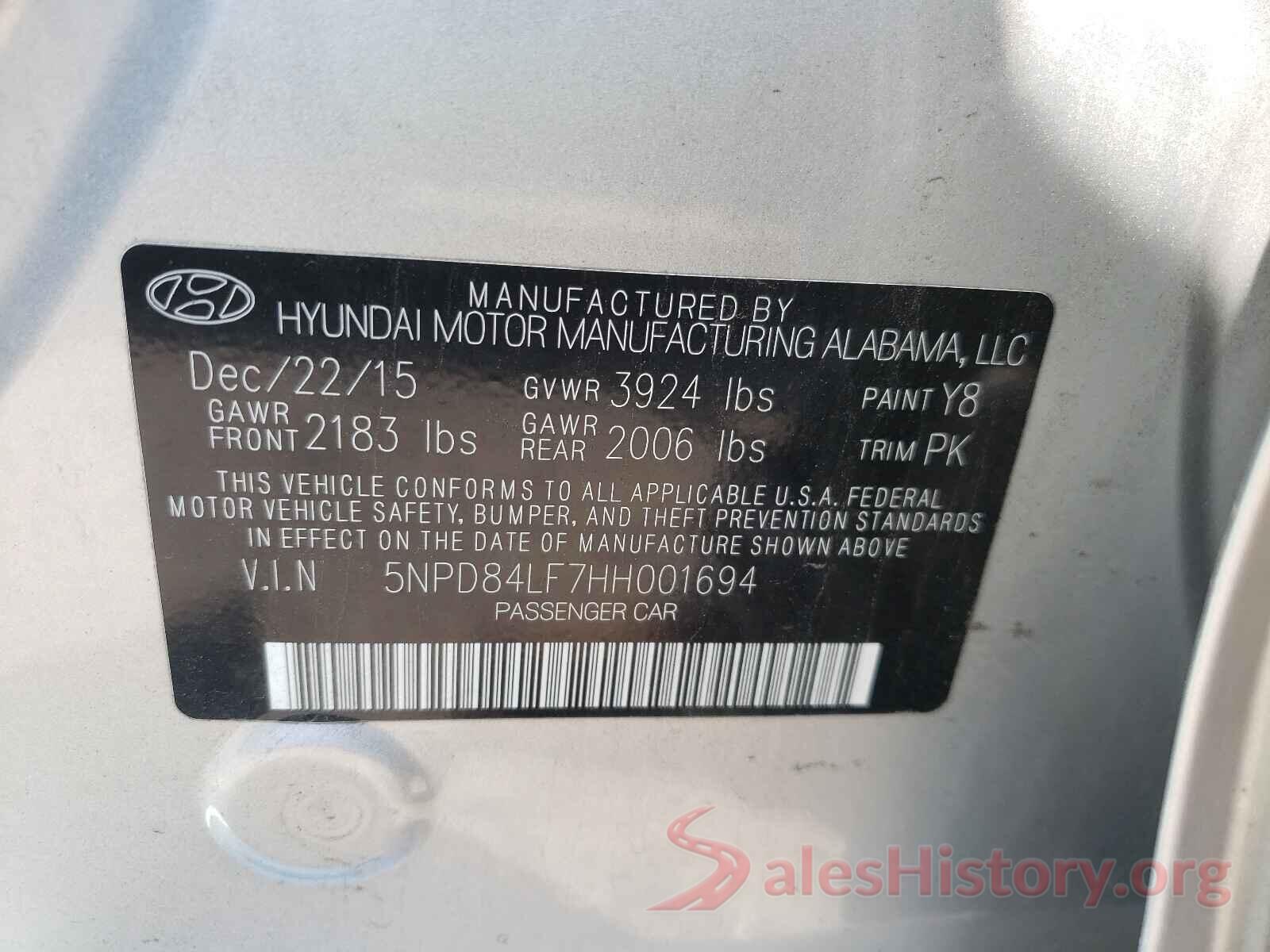 5NPD84LF7HH001694 2017 HYUNDAI ELANTRA