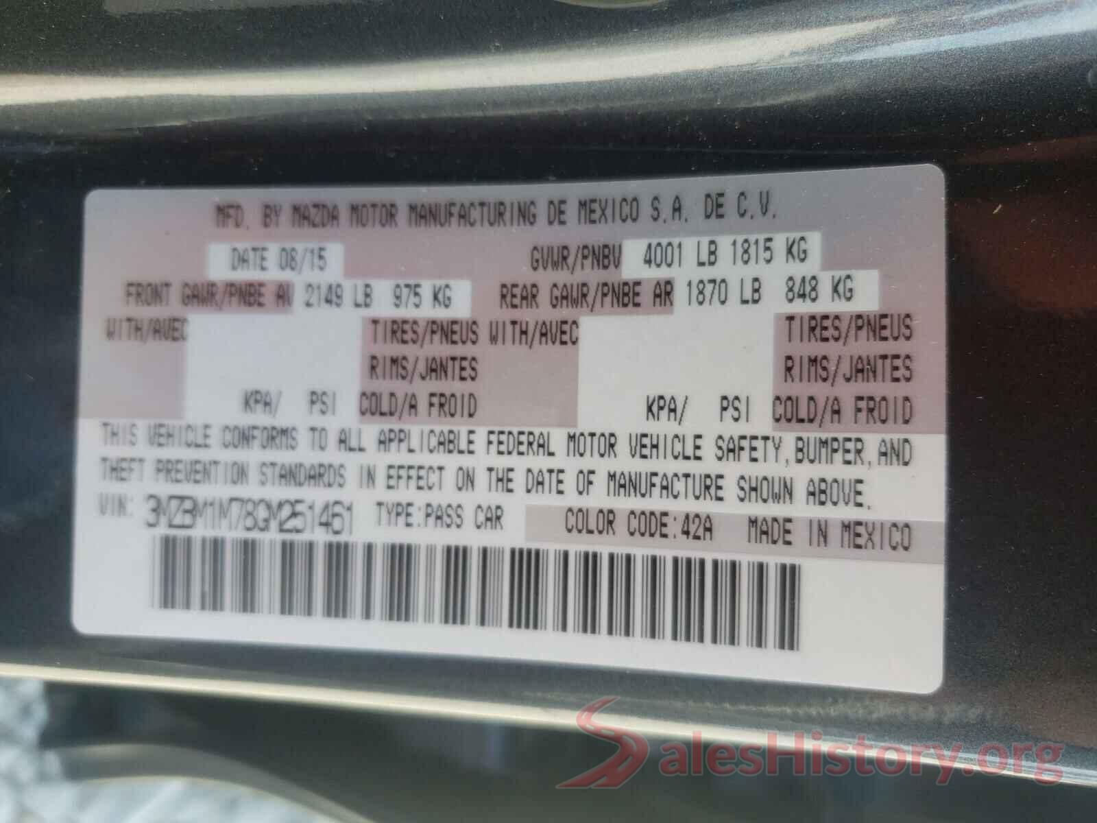 3MZBM1M78GM251461 2016 MAZDA 3