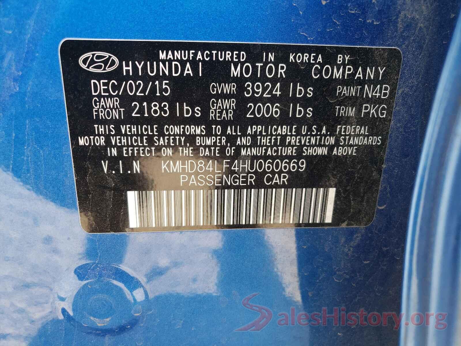 KMHD84LF4HU060669 2017 HYUNDAI ELANTRA