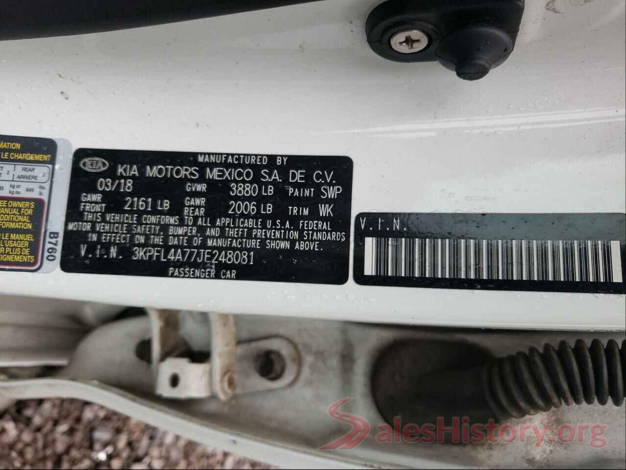 3KPFL4A77JE248081 2018 KIA FORTE