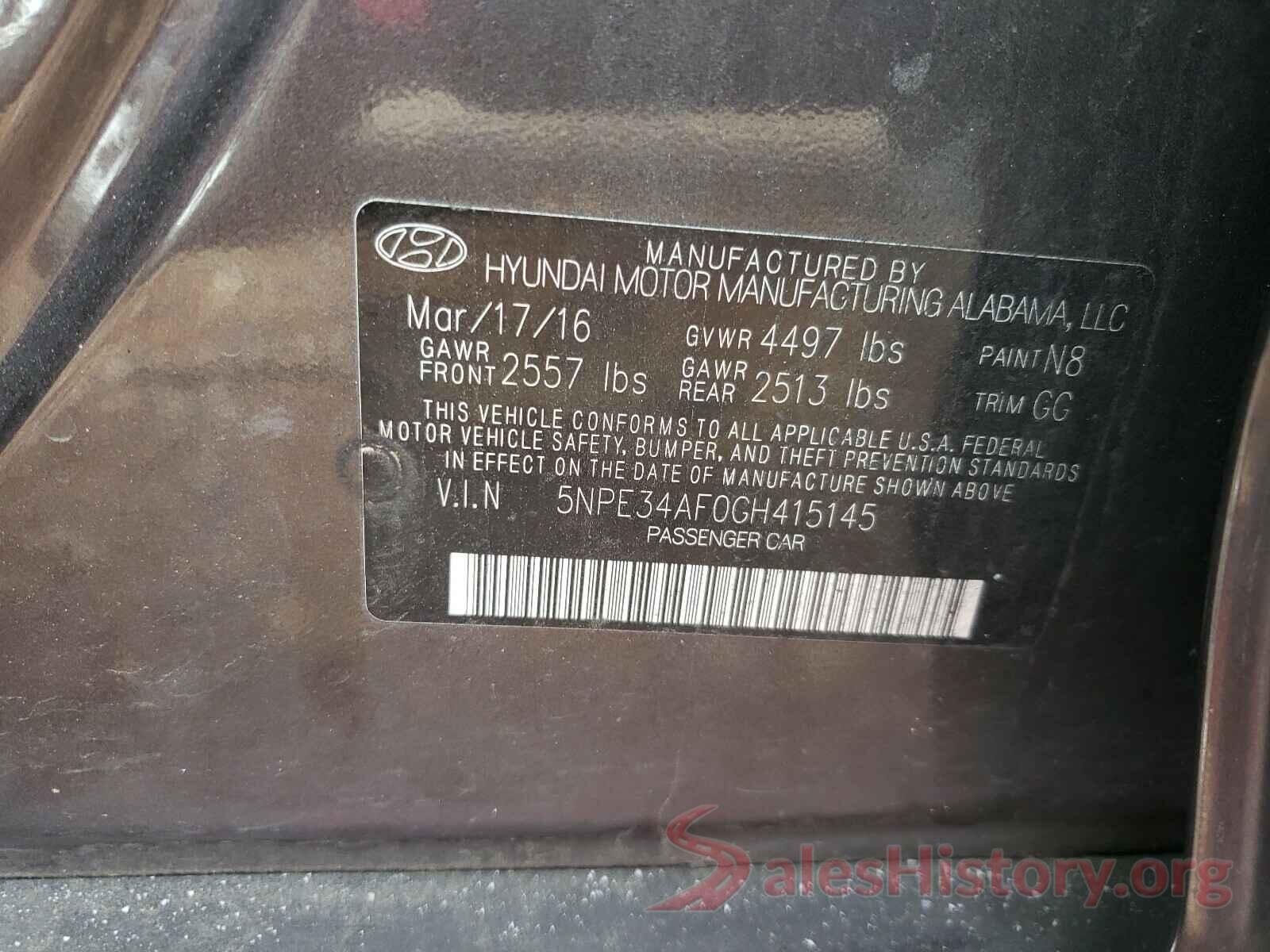 5NPE34AF0GH415145 2016 HYUNDAI SONATA