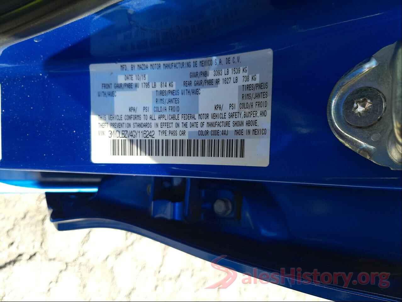 3MYDLBZV4GY116242 2016 TOYOTA SCION