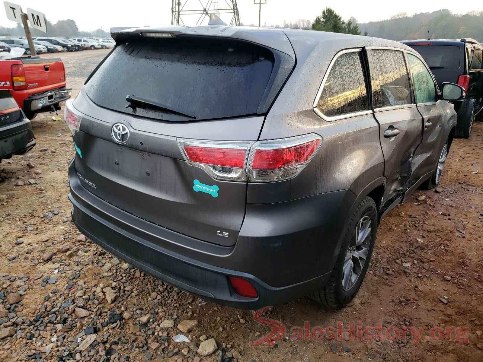 5TDZKRFH6GS168784 2016 TOYOTA HIGHLANDER