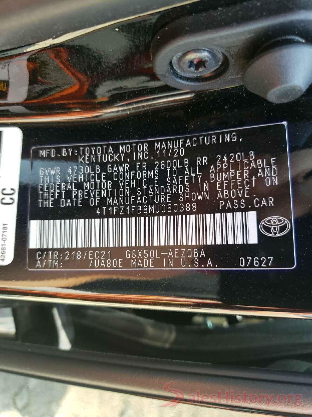 4T1FZ1FB8MU060388 2021 TOYOTA AVALON