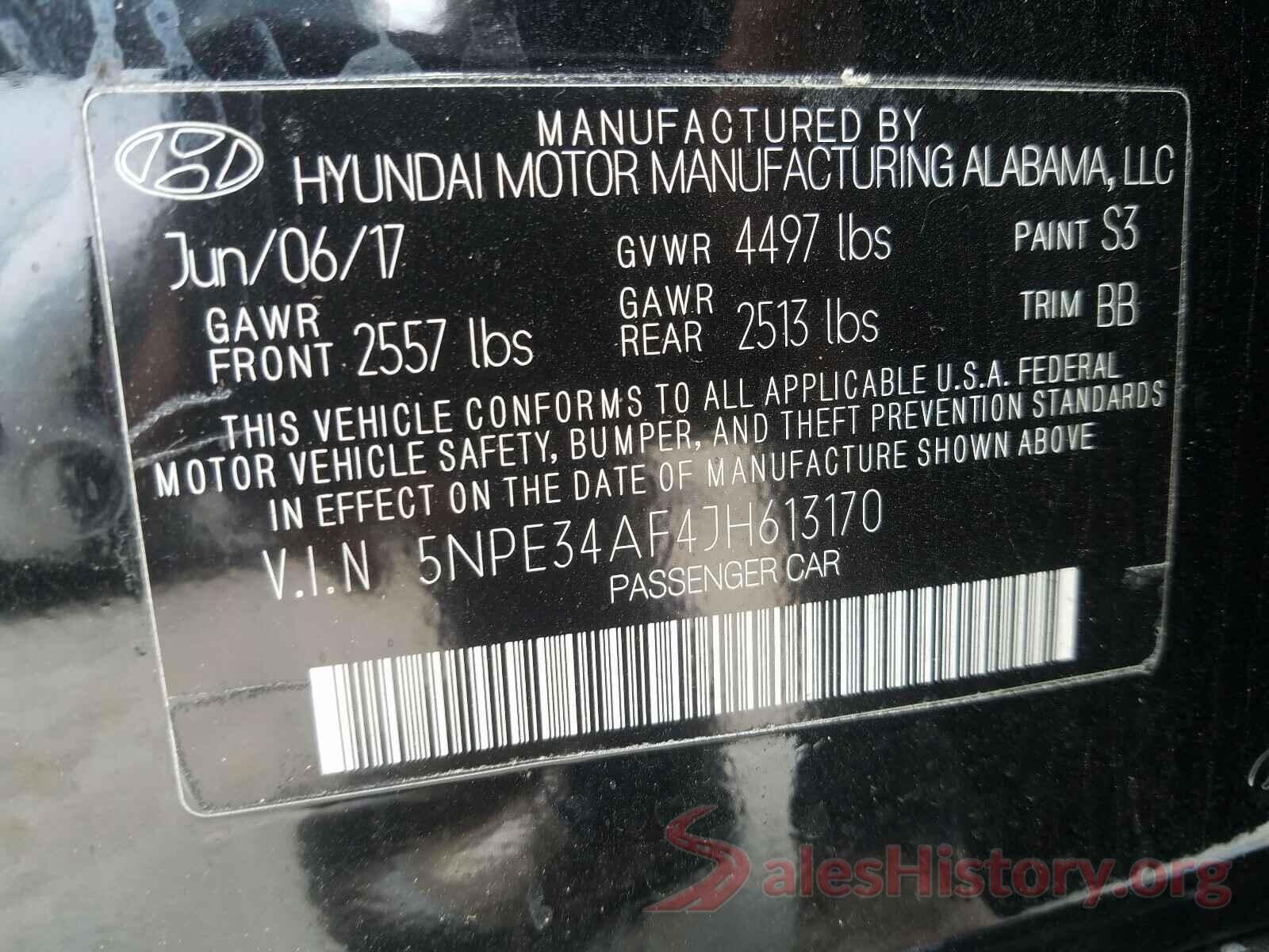 5NPE34AF4JH613170 2018 HYUNDAI SONATA