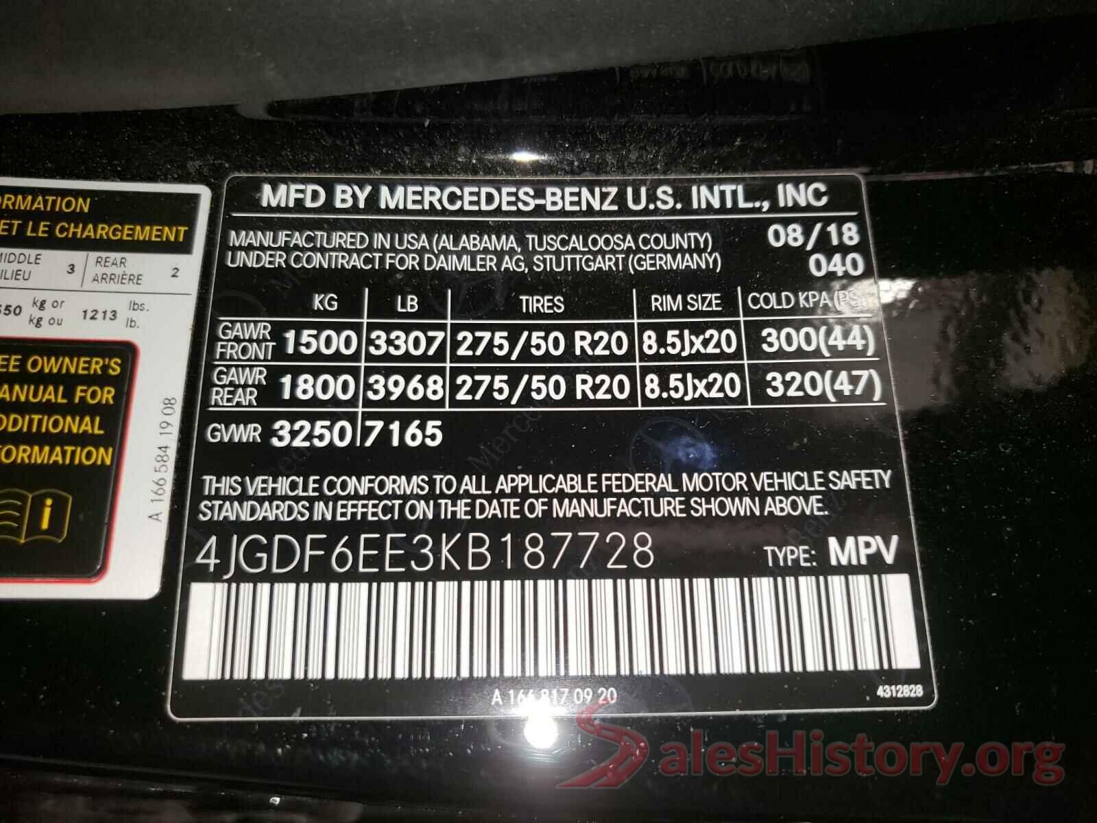 4JGDF6EE3KB187728 2019 MERCEDES-BENZ GLS-CLASS