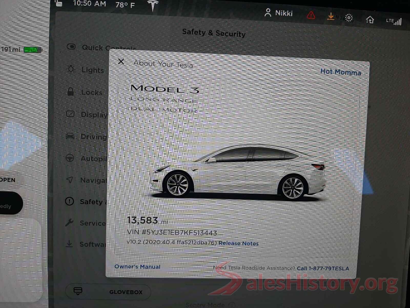 5YJ3E1EB7KF513443 2019 TESLA MODEL 3