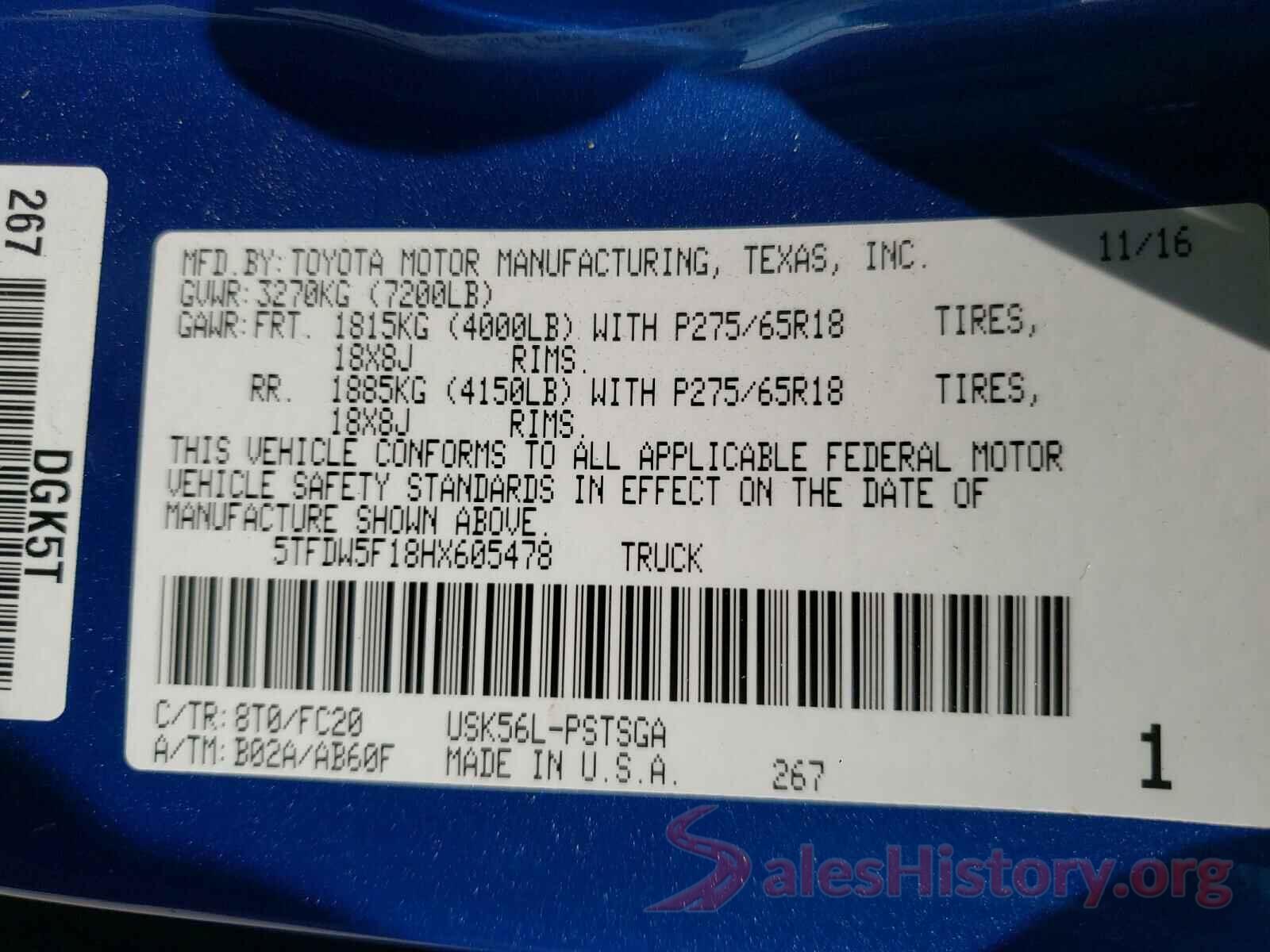 5TFDW5F18HX605478 2017 TOYOTA TUNDRA