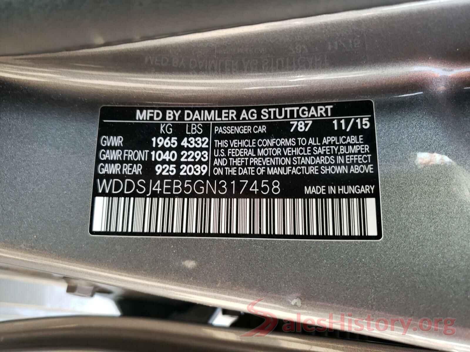 WDDSJ4EB5GN317458 2016 MERCEDES-BENZ CLA-CLASS