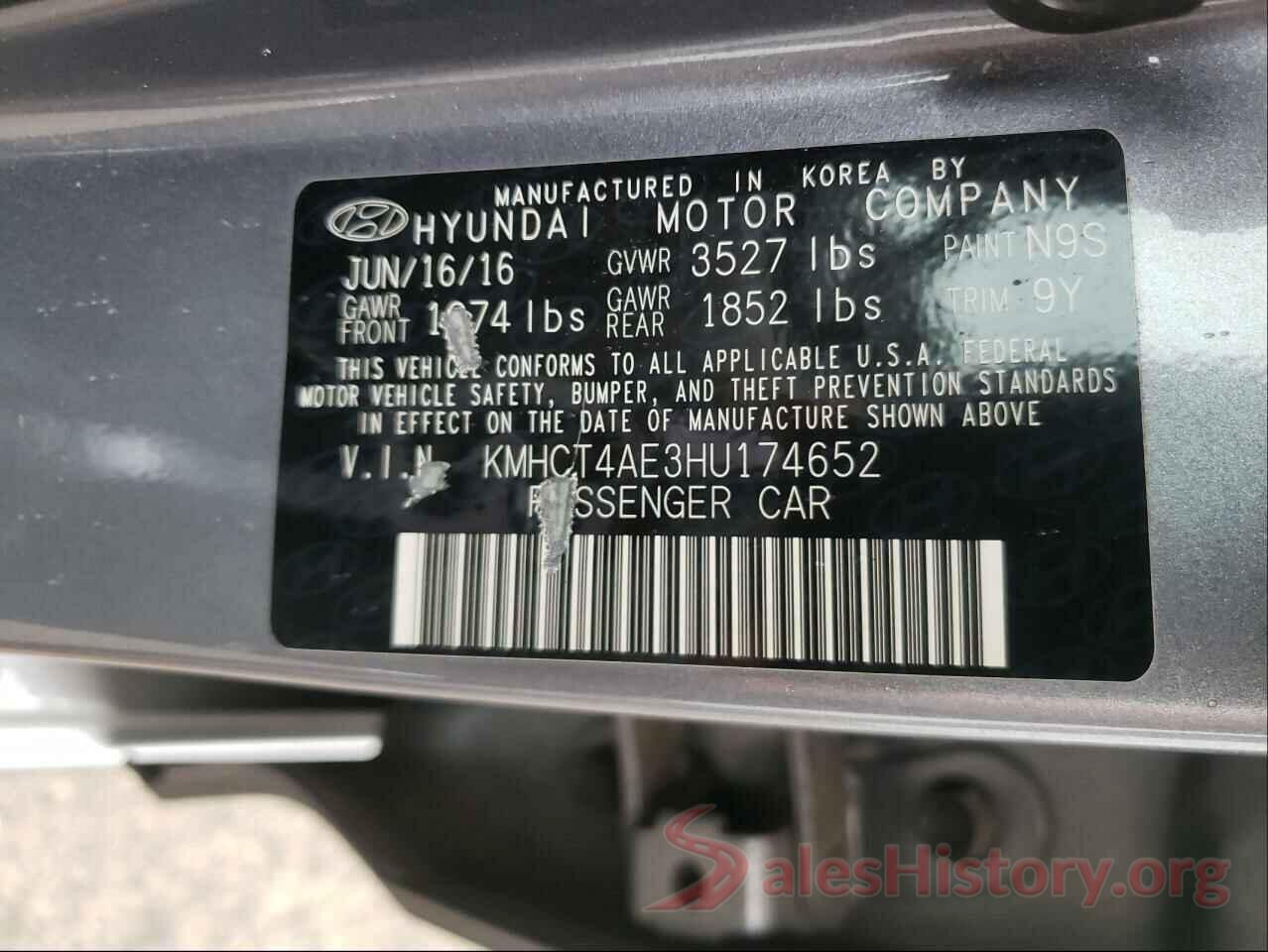 KMHCT4AE3HU174652 2017 HYUNDAI ACCENT