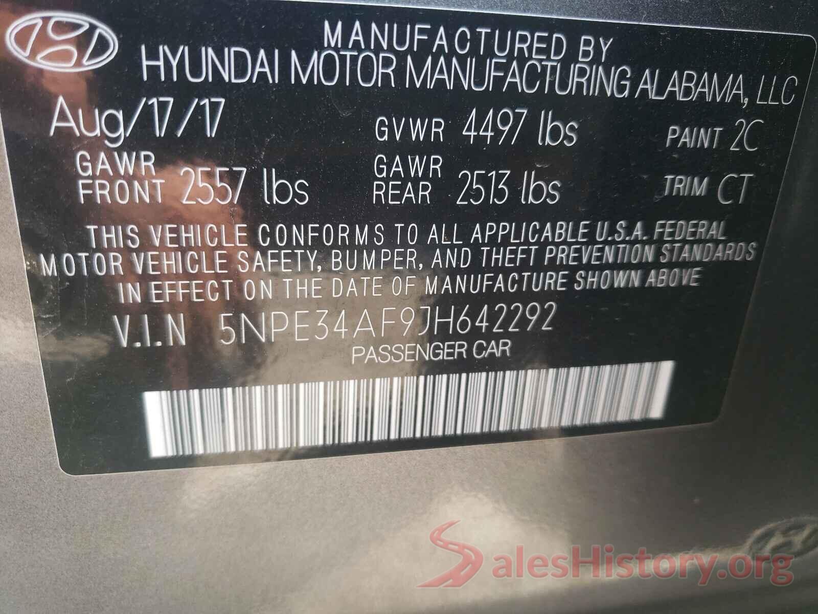 5NPE34AF9JH642292 2018 HYUNDAI SONATA