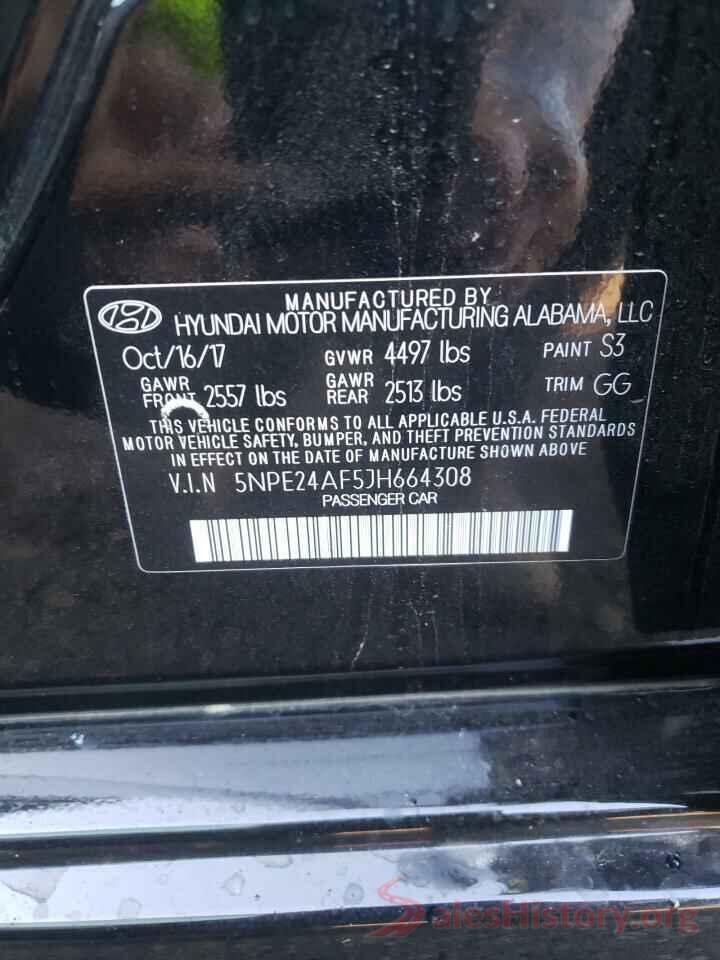 5NPE24AF5JH664308 2018 HYUNDAI SONATA