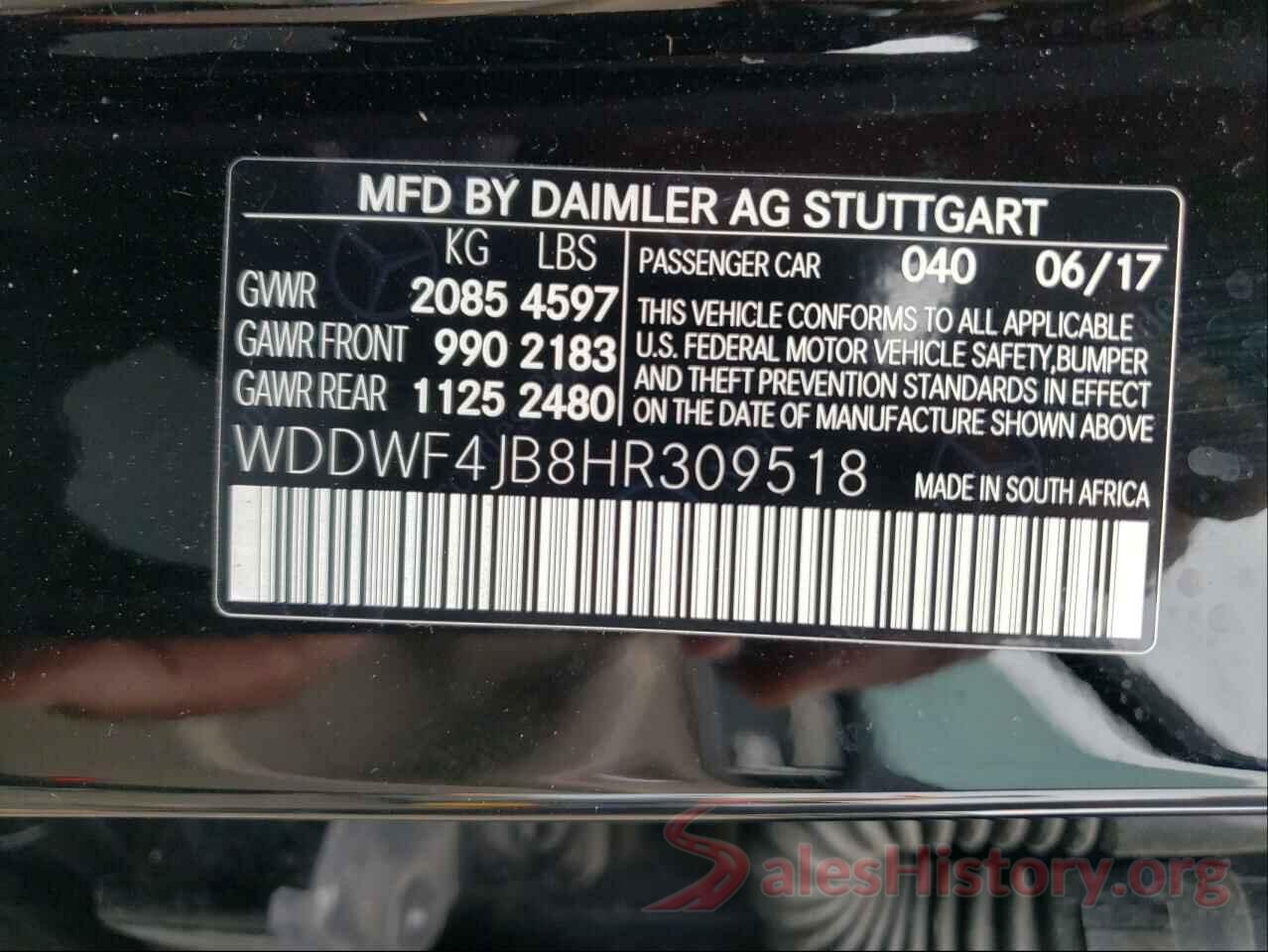 WDDWF4JB8HR309518 2017 MERCEDES-BENZ C-CLASS